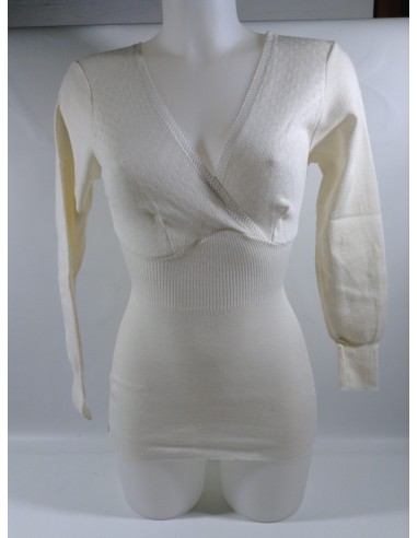 Maglia donna manica  lunga invernale   lana 80%  Madiva Cortina    colore bianco
