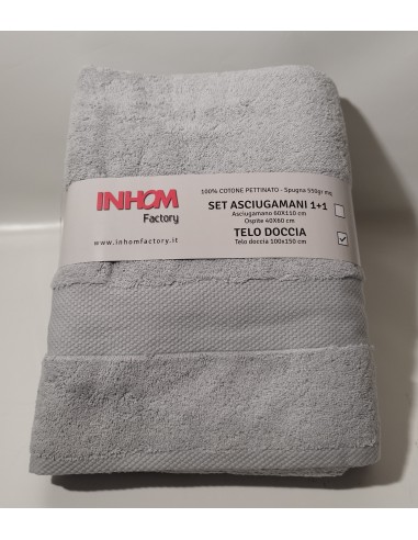 Telo bagno doccia Inhom grigio argento